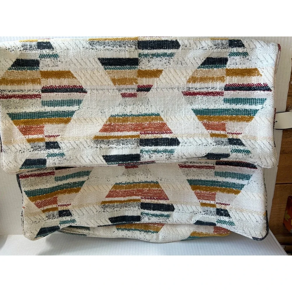Pillow covers (2)decorative woven Home Decor  zipper corded boho Aztec Tapestry